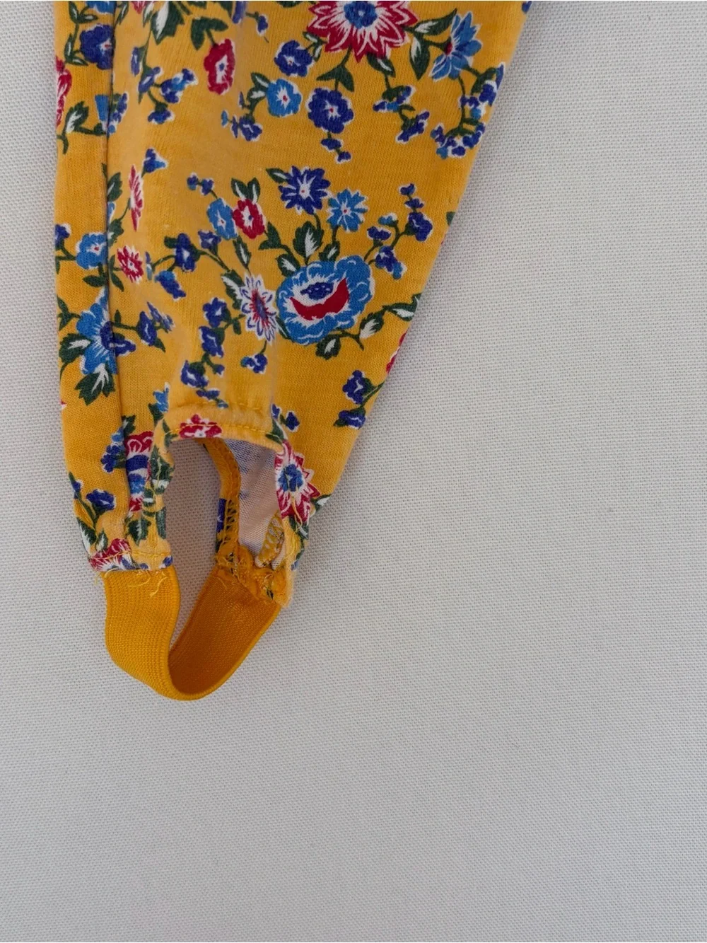 VTG Children’s Place Girl Floral Leggings Yellow Cottage 90s 18-24 Month Stirrup